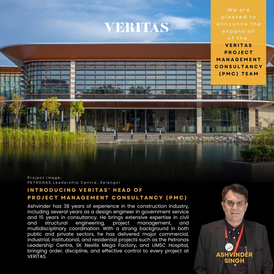 We are pleased to announce the expansion of the VERITAS Project Management Consultancy (PMC) Team.